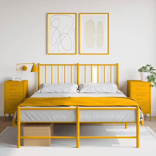 Vidaxl Nattbord 2 stk sennepsgul