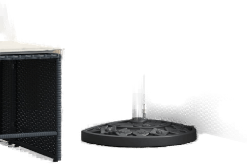 Vidaxl Parasollfot halvrund 9 kg