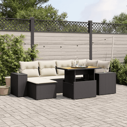 Vidaxl Hagesofagruppe 7 deler svart