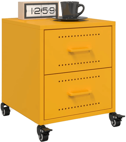 Vidaxl Nattbord 2 stk sennepsgul 36x39x43,5 cm