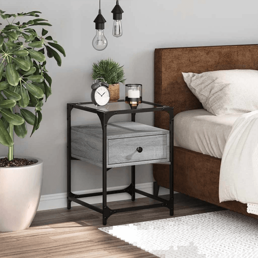 Vidaxl Nattbord grå sonoma 40x40 cm