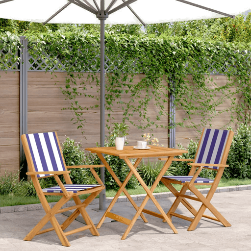 Vidaxl Bistrosett 3 deler blå og hvit