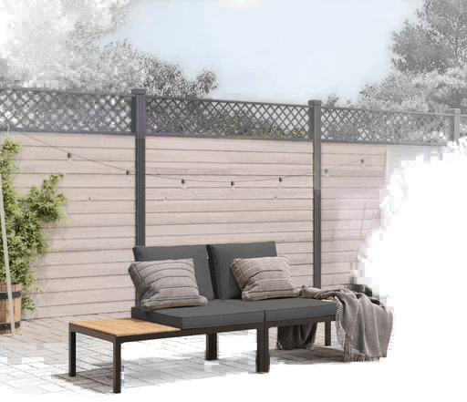 Vidaxl Hagesofasett 2 deler svart