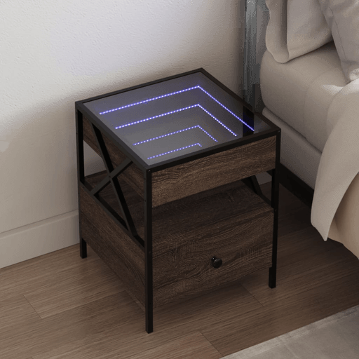 Vidaxl Salongbord Infinity LED brun eik