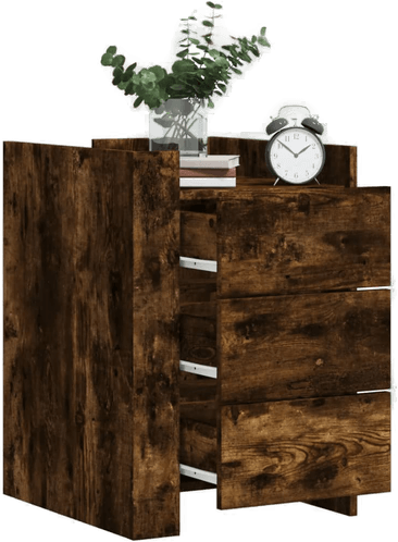 Vidaxl Nattbord røkt eik 45x50 cm