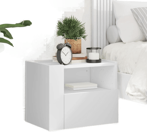 Vidaxl Veggmontert nattbord hvit