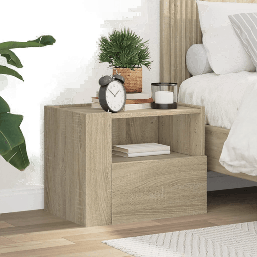 Vidaxl Veggmontert nattbord sonoma eik