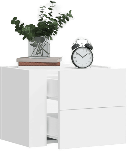 Vidaxl Veggmontert nattbord hvit 45x30 cm
