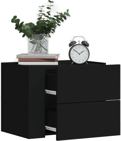 Vidaxl Veggmontert nattbord svart