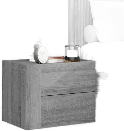 Vidaxl Veggmontert nattbord grå 45x30 cm