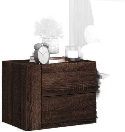 Vidaxl Veggmontert nattbord brun eik