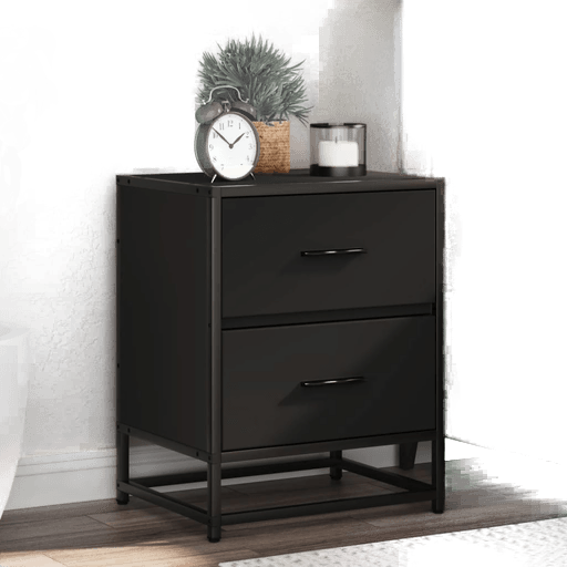 Vidaxl Nattbord svart 40x31x50 cm