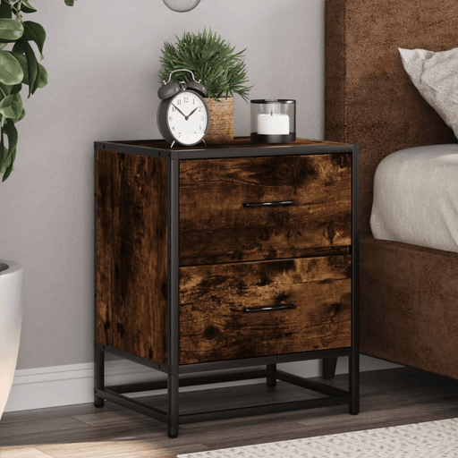 Vidaxl Nattbord røkt eik 40x31 cm