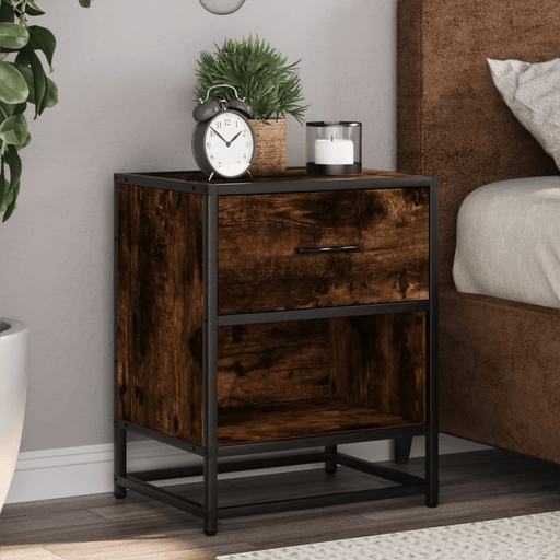 Vidaxl Nattbord røkt eik 40x31 cm