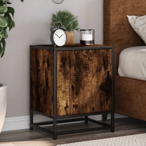 Vidaxl Nattbord røkt eik 40x31 cm