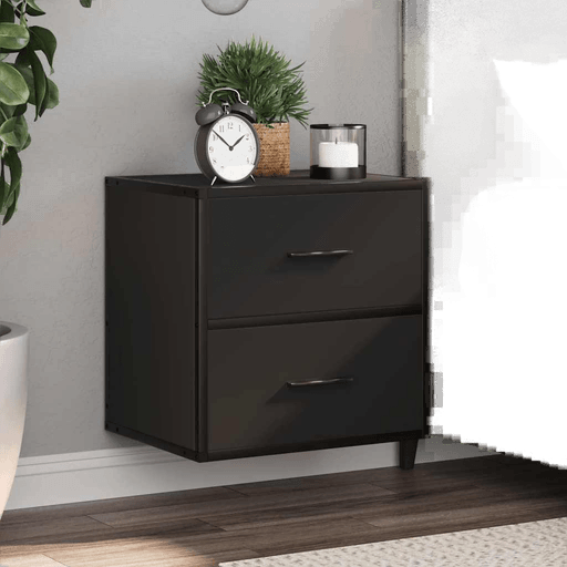 Vidaxl Veggmonterte nattbord 2 stk svart