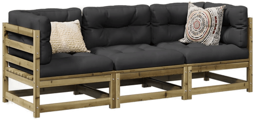 Vidaxl Hagesofasett 3 deler