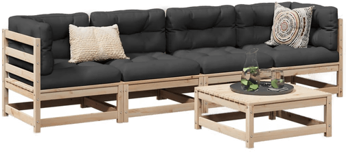 Vidaxl Hagesofasett 5 deler