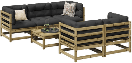 Vidaxl Hagesofasett 6 deler