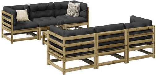 Vidaxl Hagesofasett 7 deler