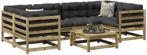 Vidaxl Hagesofasett 7 deler