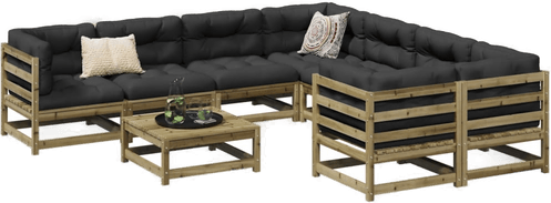 Vidaxl Hagesofasett 9 deler