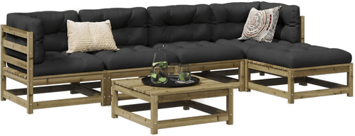 Vidaxl Hagesofasett 6 deler