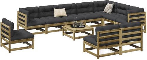 Vidaxl Hagesofasett 11 deler