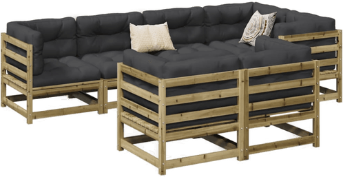 Vidaxl Hagesofasett 7 deler