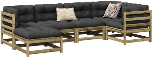 Vidaxl Hagesofasett 6 deler