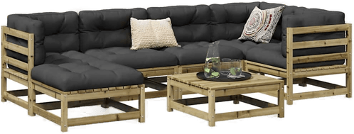 Vidaxl Hagesofasett 7 deler