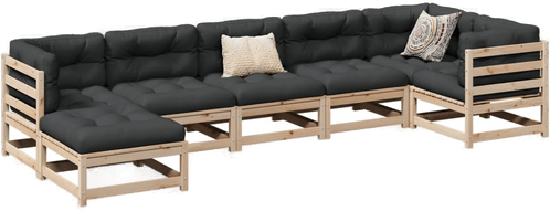 Vidaxl Hagesofasett 7 deler