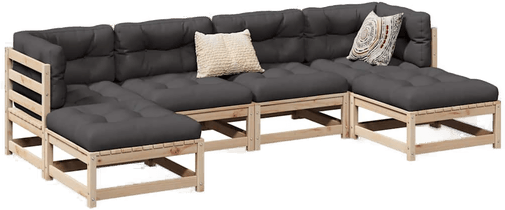 Vidaxl Hagesofasett 6 deler