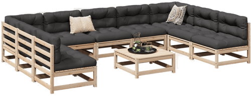 Vidaxl Hagesofasett 10 deler