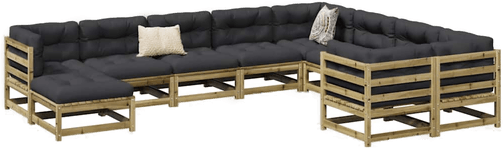 Vidaxl Hagesofasett 10 deler