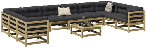 Vidaxl Hagesofasett 11 deler