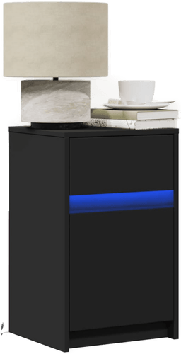 Vidaxl Nattbord med LED svart