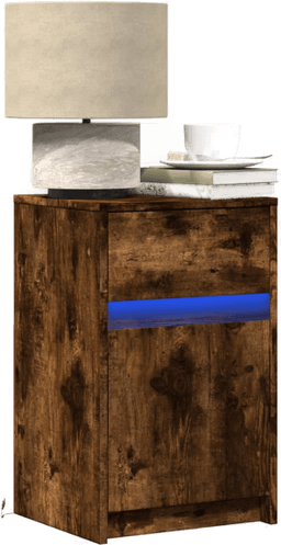 Vidaxl Nattbord med LED røkt eik