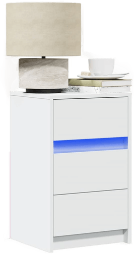 Vidaxl Nattbord med LED hvit