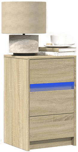 Vidaxl Nattbord med LED sonoma eik