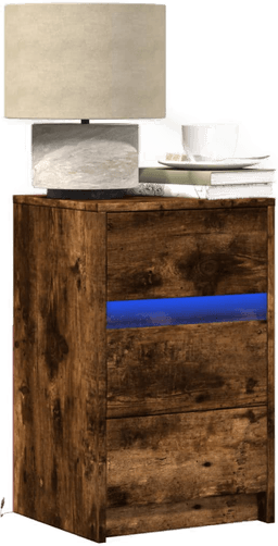 Vidaxl Nattbord med LED røkt eik