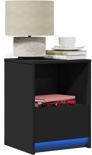 Vidaxl Nattbord med LED 2 stk svart