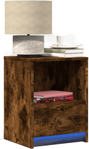 Vidaxl Nattbord med LED 2 stk røkt eik