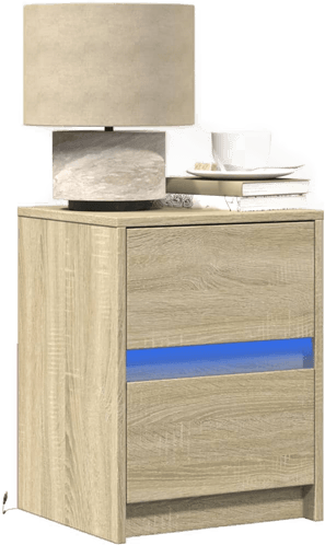 Vidaxl Nattbord med LED 2 stk