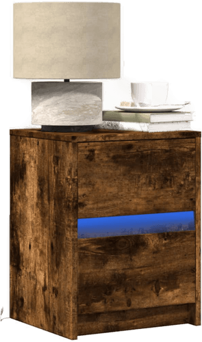 Vidaxl Nattbord med LED røkt eik