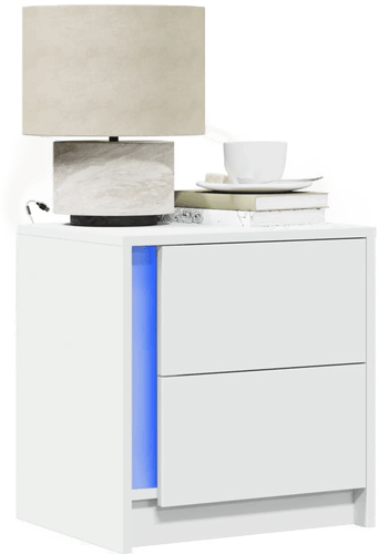 Vidaxl Nattbord med LED 2 stk