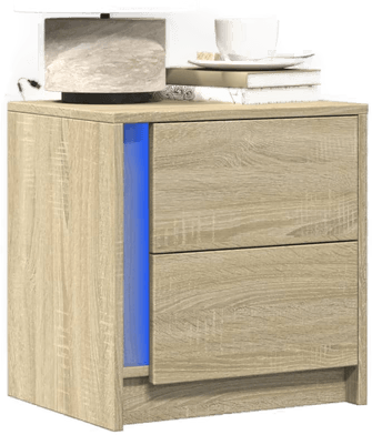 Vidaxl Nattbord med LED 2 stk