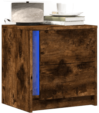 Vidaxl Nattbord med LED røkt eik