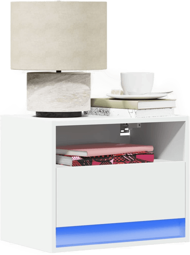 Vidaxl Vegghengte nattbord med LED-lys