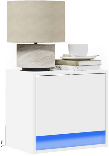 Vidaxl Vegghengte nattbord med LED-lys